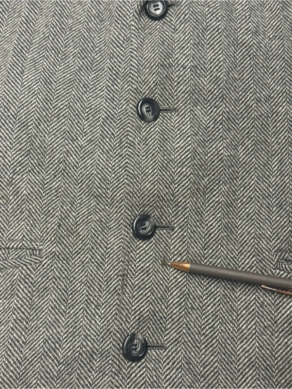 Sibley’s Men's Herringbone Wool Blazer coat with Notch Lapel - Gray